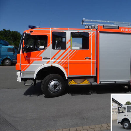 Fahrzeugwerbung Vollverklebung Einsatzfahrzeug Feuerwehr. Produziert von Funke Werbetechnik aus Glandorf.